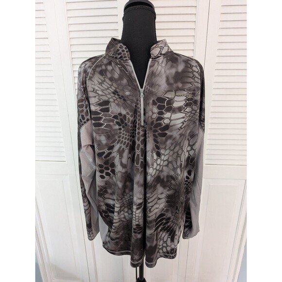 Kryptek Battlefield Backcountry Mens XL Grey Neptune Zephyr 1/2 Zip Moisturewick - Picture 1 of 12